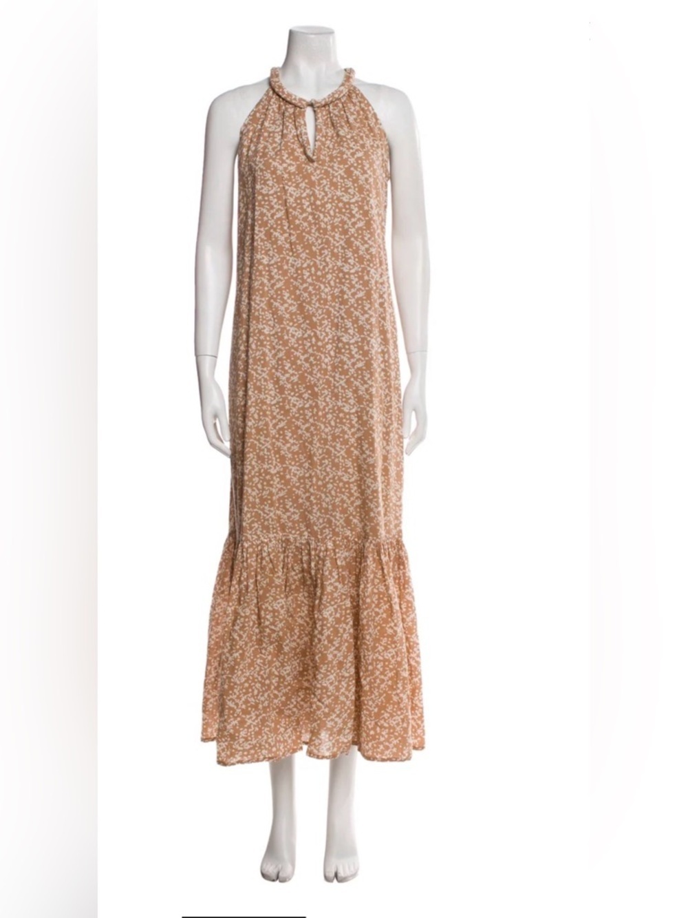 Mirth Caftan Neutral Maxi Dress with Tie